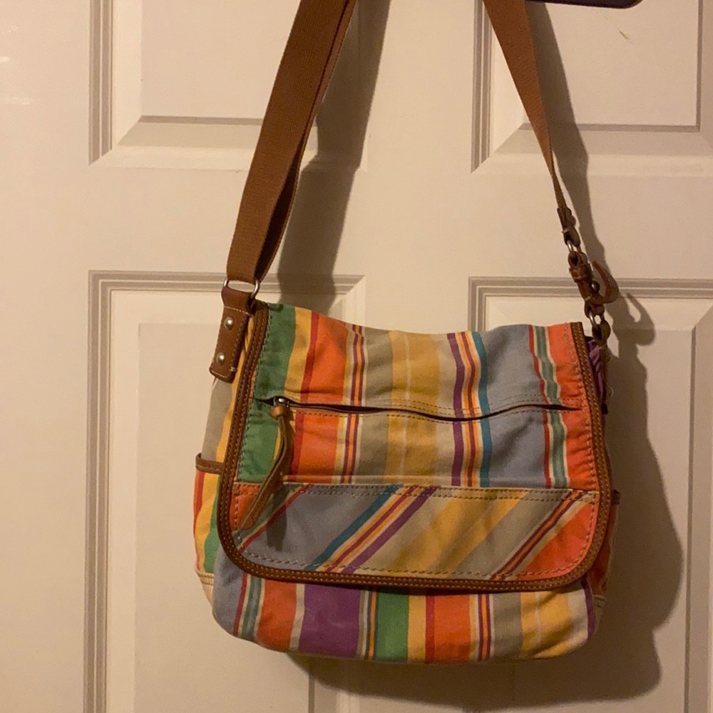 Fossil Messenger Bag With Key Gem